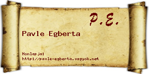 Pavle Egberta névjegykártya